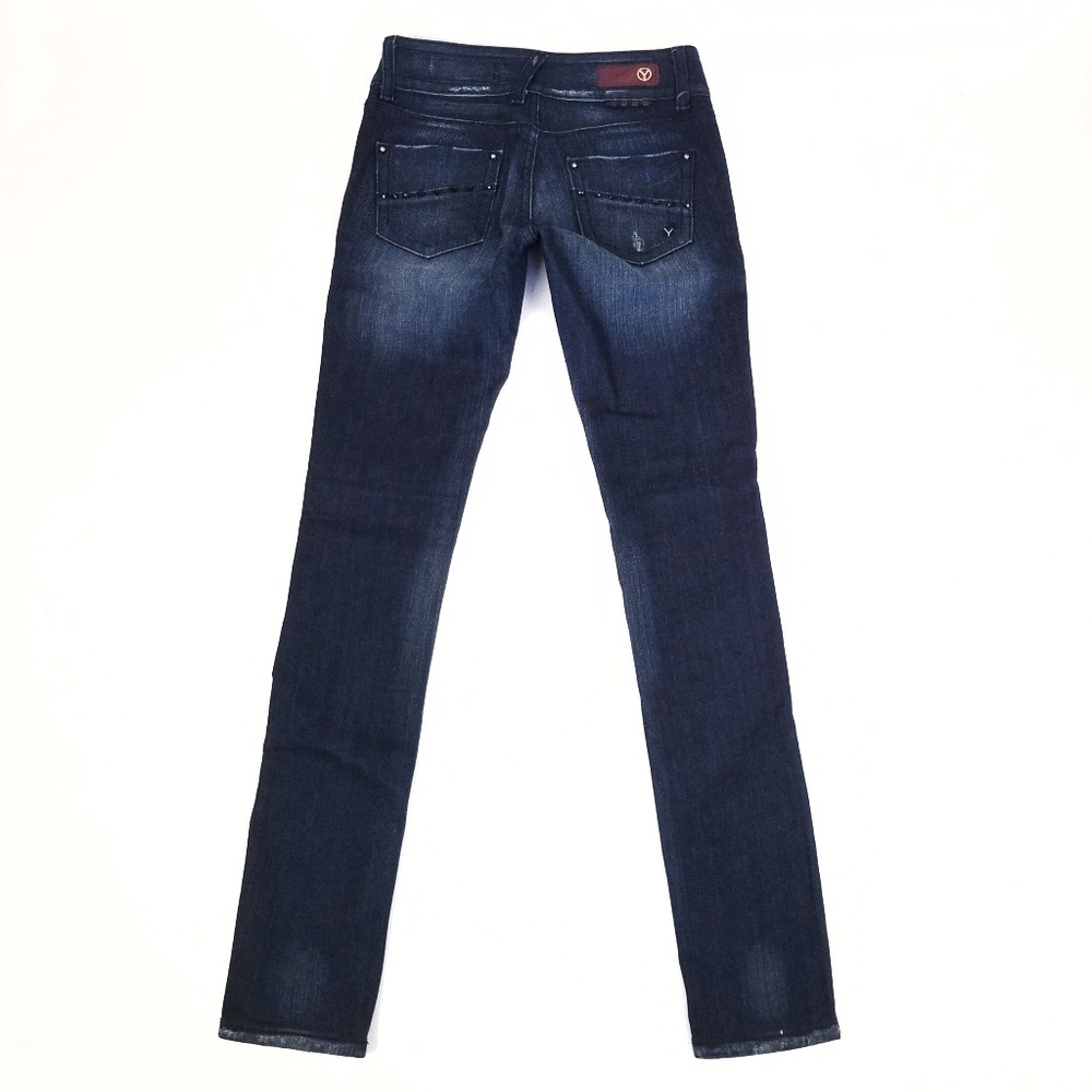 YASO Skinny Jeans Sz 0/25 Dark Blue Pockets